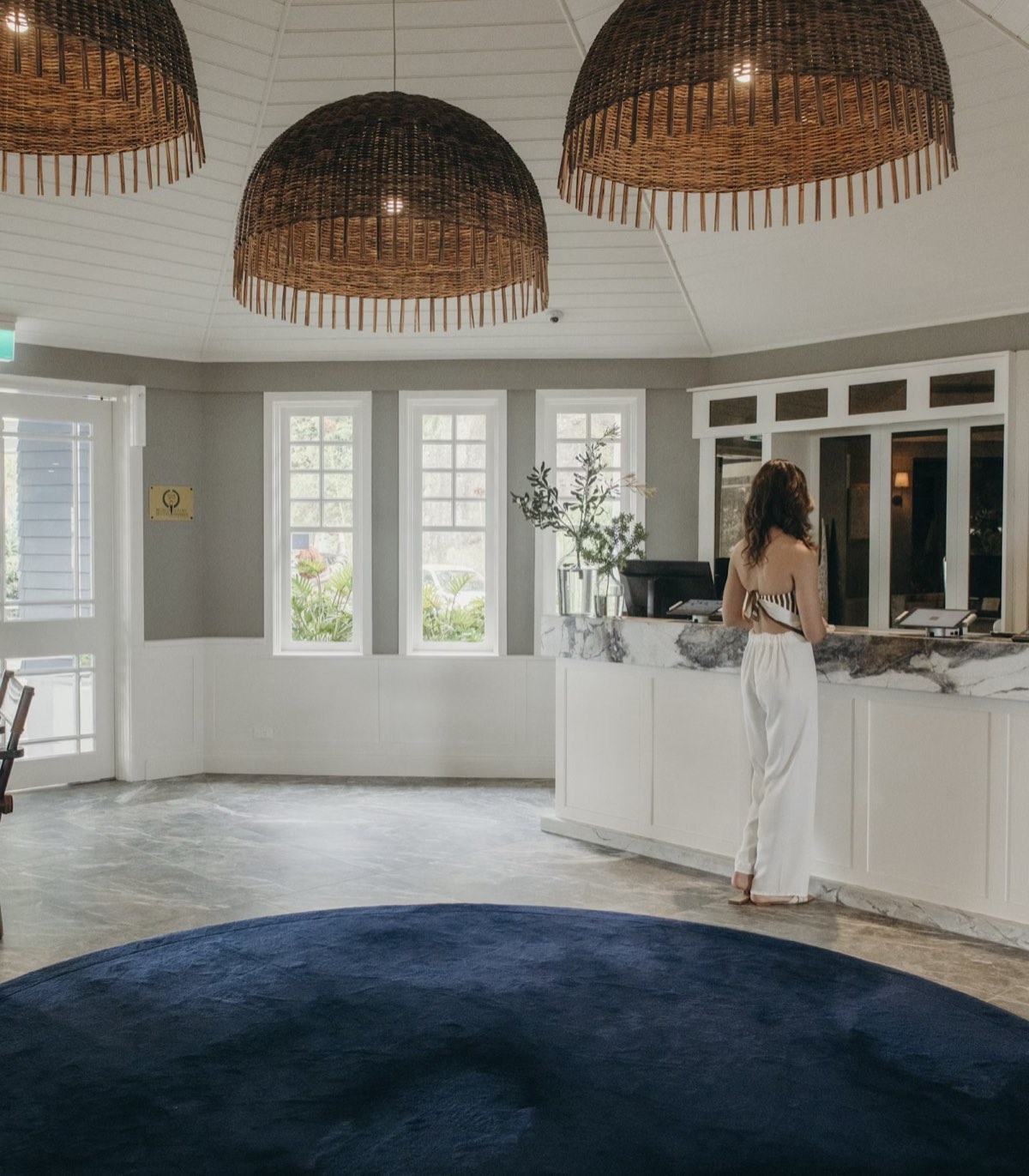 Reception lobby of The Anchorage hotel, Port Stephens